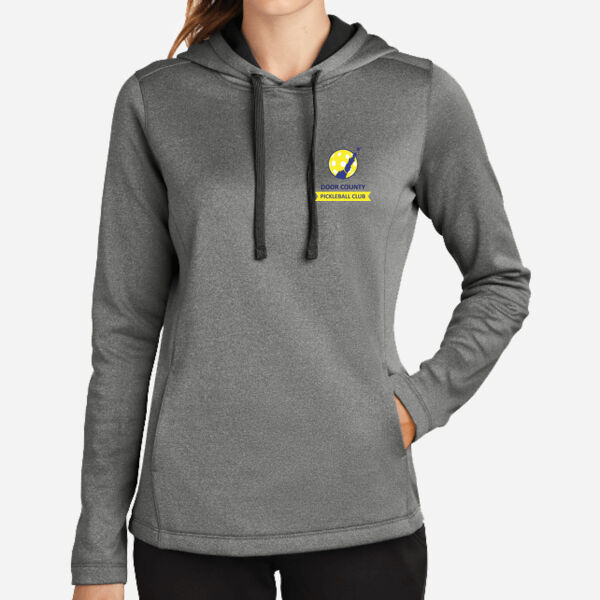 Ladies PosiCharge ® Sport Wick ® Heather Fleece Hooded Pullover Thumbnail