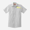 Short Sleeve Striped Industrial Work Shirt Thumbnail
