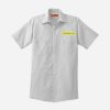 Short Sleeve Striped Industrial Work Shirt Thumbnail